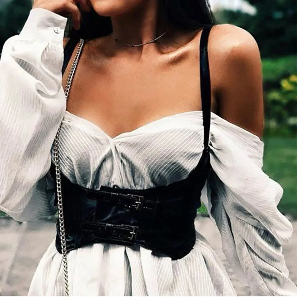 POSTER GIRL Womens M Black Underbust Zippered Corset Grunge Punk‎ Renaissance